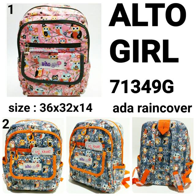 Tas Backpack Alto Girl motif Burung Hantu 71349G Murah