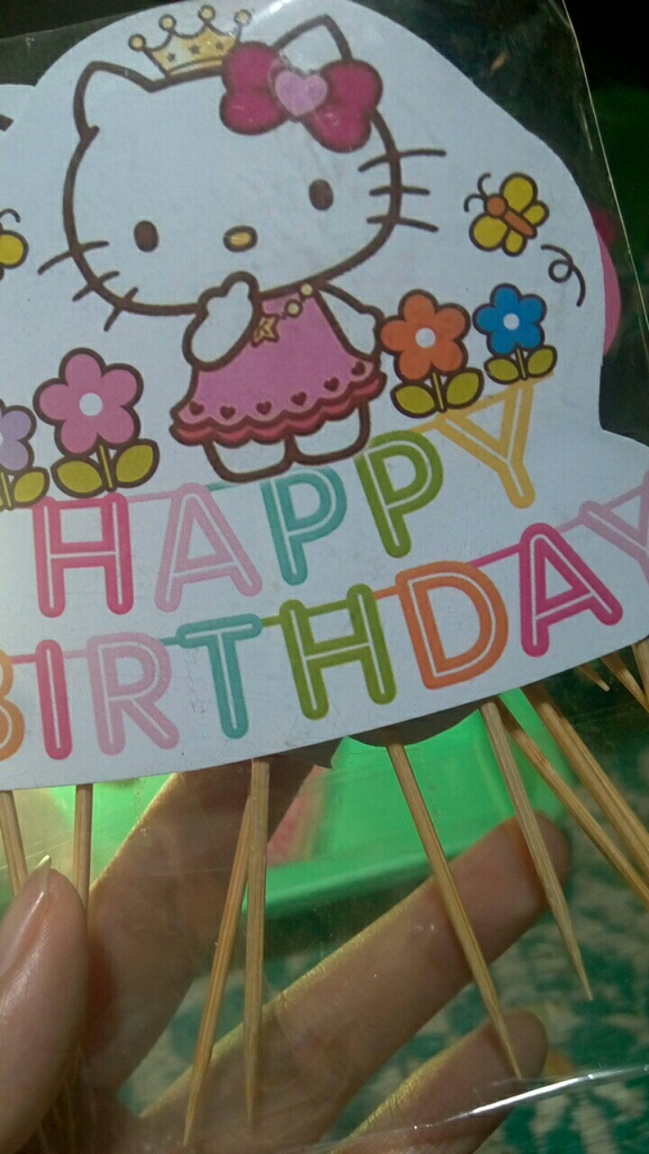 Topper Toper Hiasan Kue Cup Cake Happy Birthday Ulang Tahun Ultah Hbd Karakter Hello Kitti Kitty