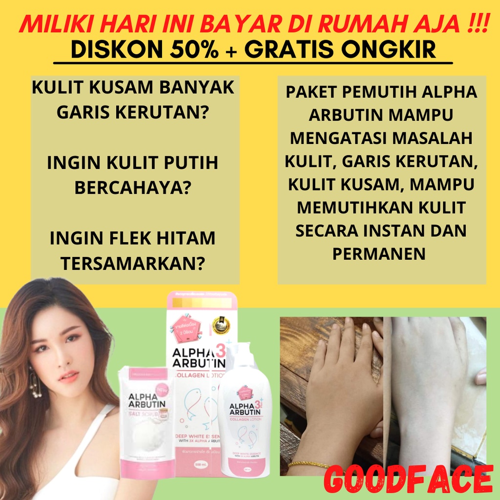 PEMUTIH BADAN PERMANEN ALPHA ARBUTIN PAKET 2IN1 SABUN N LOTION PAKET SABUN N LOTION ALPHA ARBUTIN ORIGINAL