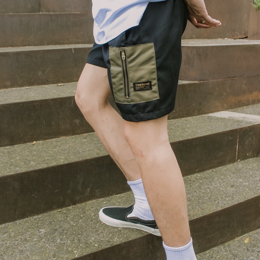 TIMEBOMB CELANA PENDEK | BOARDSHORT | SHORT PANTS |  BLACK OLIVE TWL