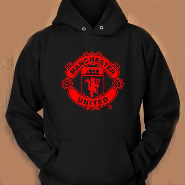 Jaket Pria Hoodie Hitam Manchester United Tersedia Ukuran M L XL XXL