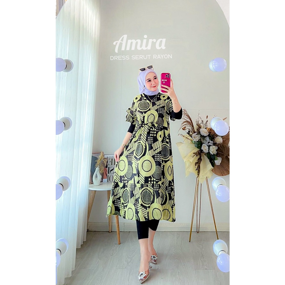 Daster Kekinian Busui Luna Dress Serut Centini Rayon