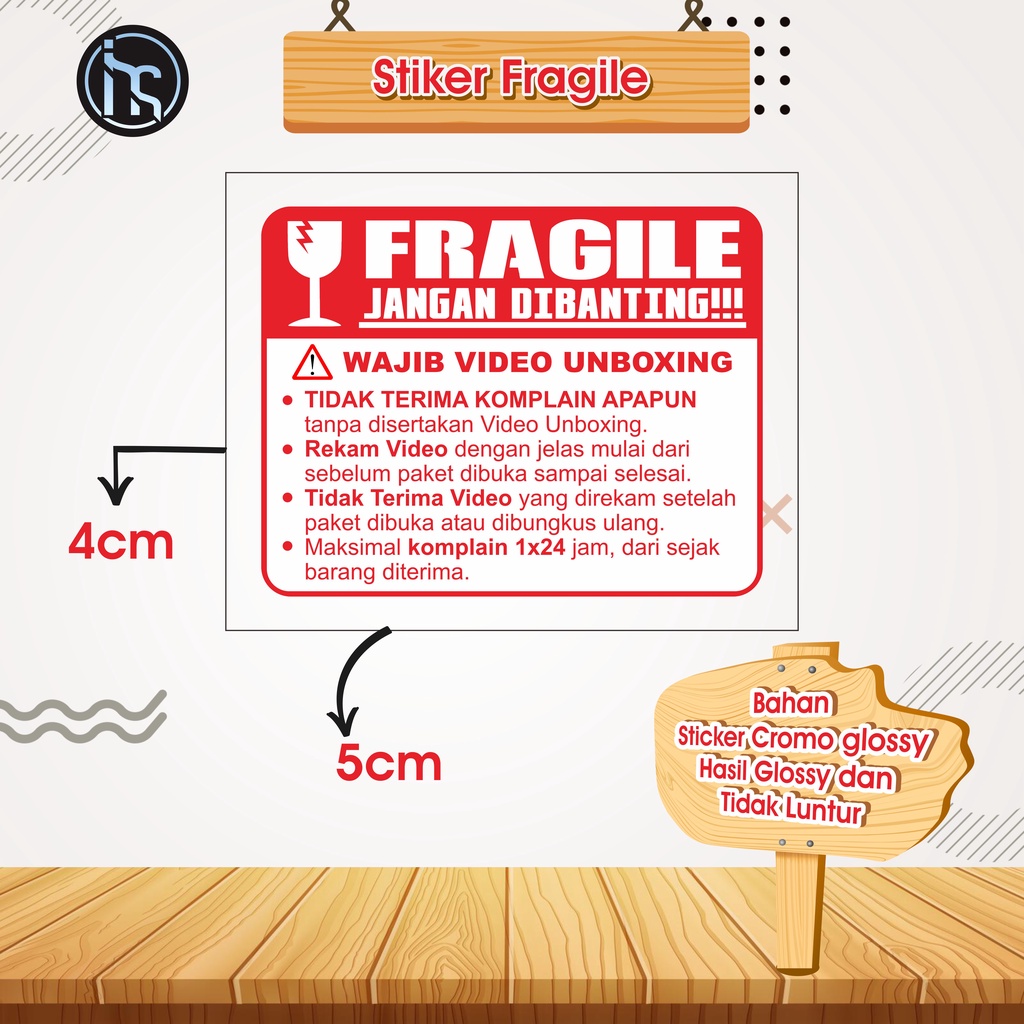 

Label Sticker FRAGILE Wajib Video Unboxing Stiker Perhatian Online Shop uk 4X5 CM