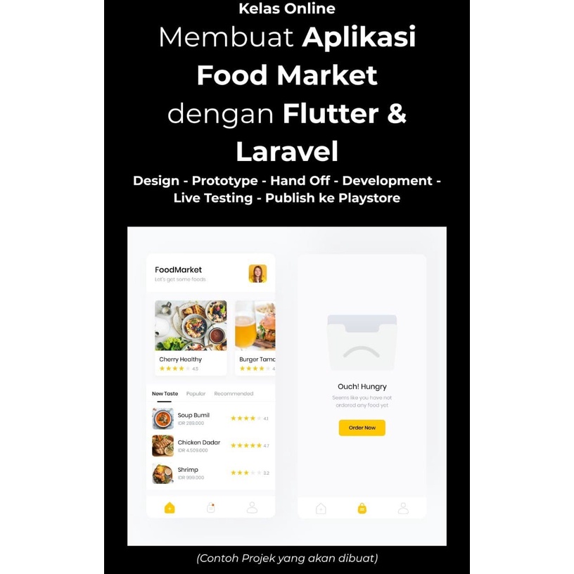 Kelas Online Membuat Aplikasi Food Market dengan Flutter & Laravel