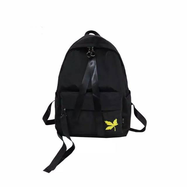 Durable backpack tas ransel Ransel Hitam Kanvas Pria Wanita Tas Punggung Sekolah Pelajar Perguruan Tinggi untuk Remaja Ransel Kasual Mochila Ransel Harian Travel