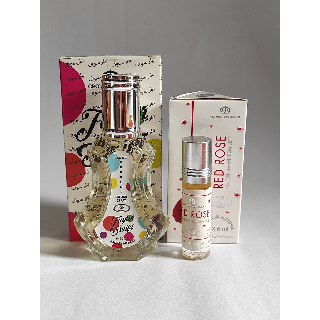 GEBYAR MURAH!! parfum wangi oles dan spray badan TAYLOR SWIFT&REDROSE parfum badan 6ml&35ml