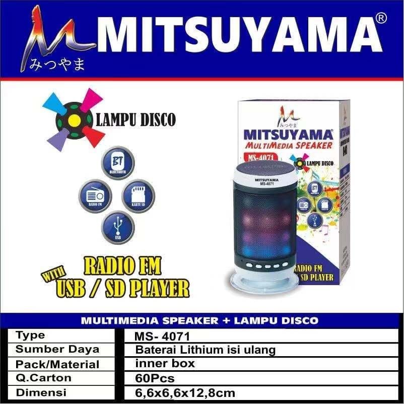 MS4071 NEW Speaker Bluetooth LED + Lampu Disco Multimedia Mitsuyama MS-4071