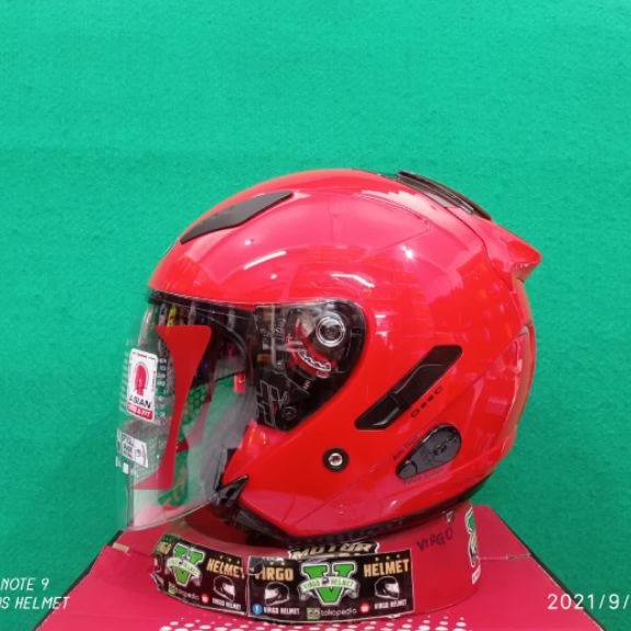KYT HELM GALAXY SLIDE FLAT R|FIRE RED|SOLID FLAT VISOR(ongkir termurah 2 kg)