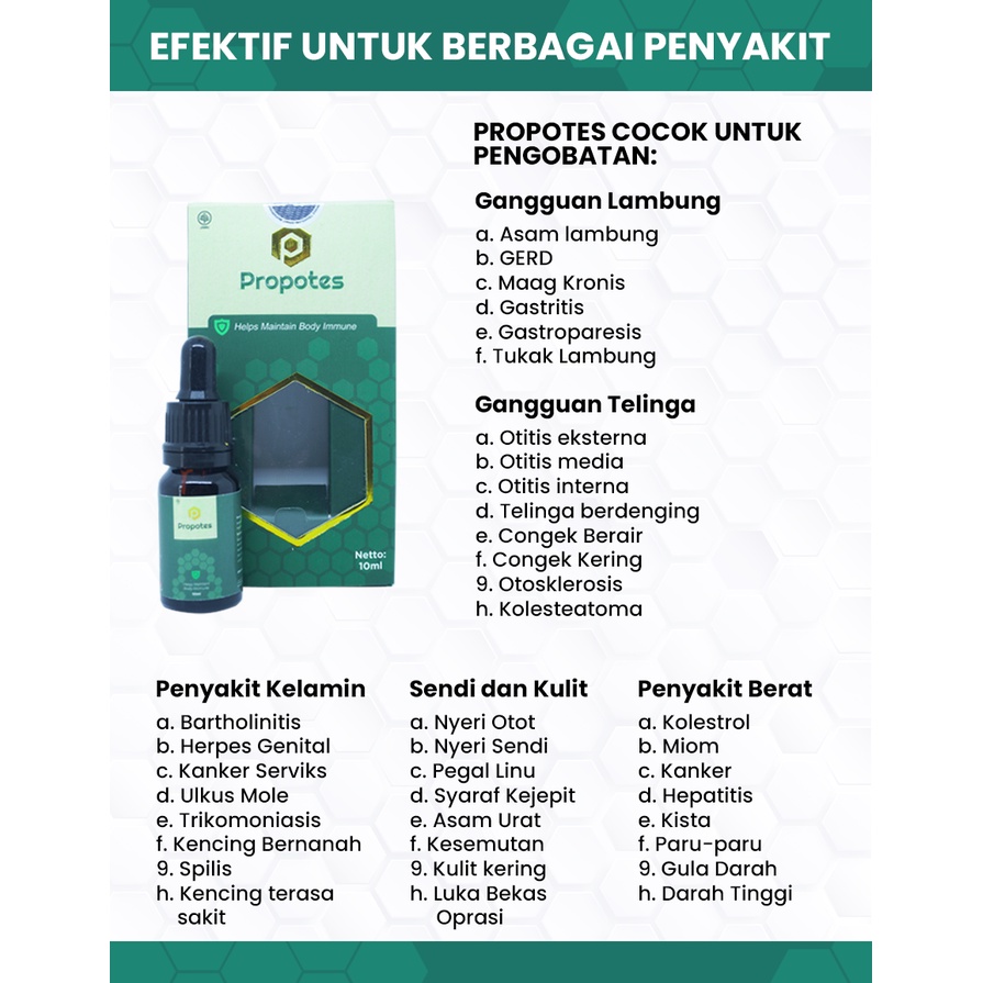 Propolis Obat Telinga Berair , Bernanah, Bau, Keluar Cairan - Radang, Berdengung PROPOTES 10ml