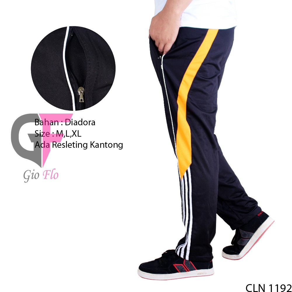 GIOFLO Celana Olahraga Panjang Cowok Keren Yellow / CLN 1192