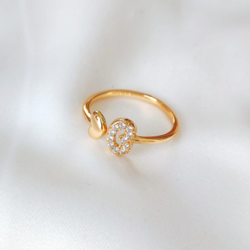 Cincin Xuping Motif Love Permata Emas