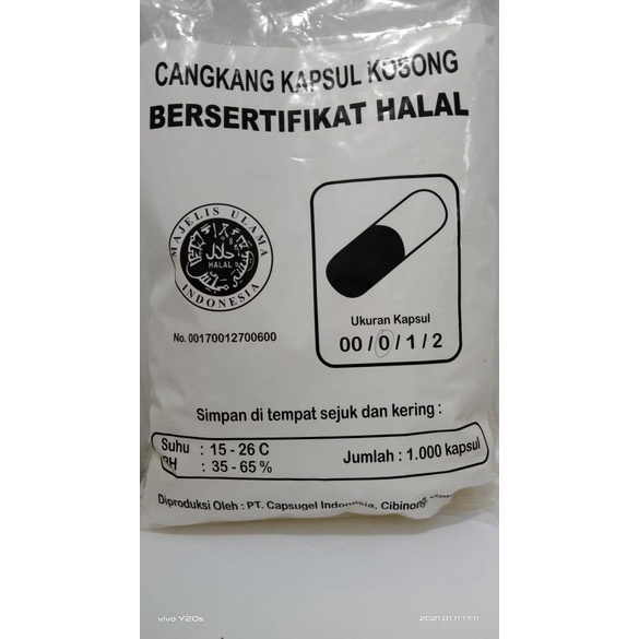 Kapsul Kosong Ukuran 0 / Cangkang kapsul 0