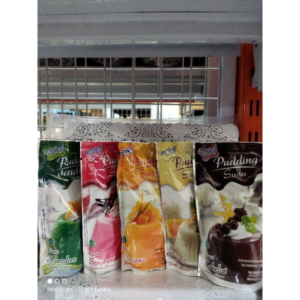 

Pudding Nutrijell susu Coklat, Vanila, Mangga, Stroberi, Pandan