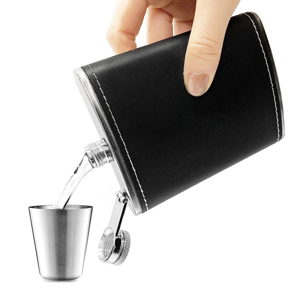 Botol Bir Hip Flask Wine Bottle 8 Oz - MW8 - Black