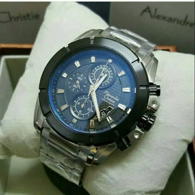JAM TANGAN PRIA ALEXANDRE CHRISTIE AC 6226 SILVER BLACK