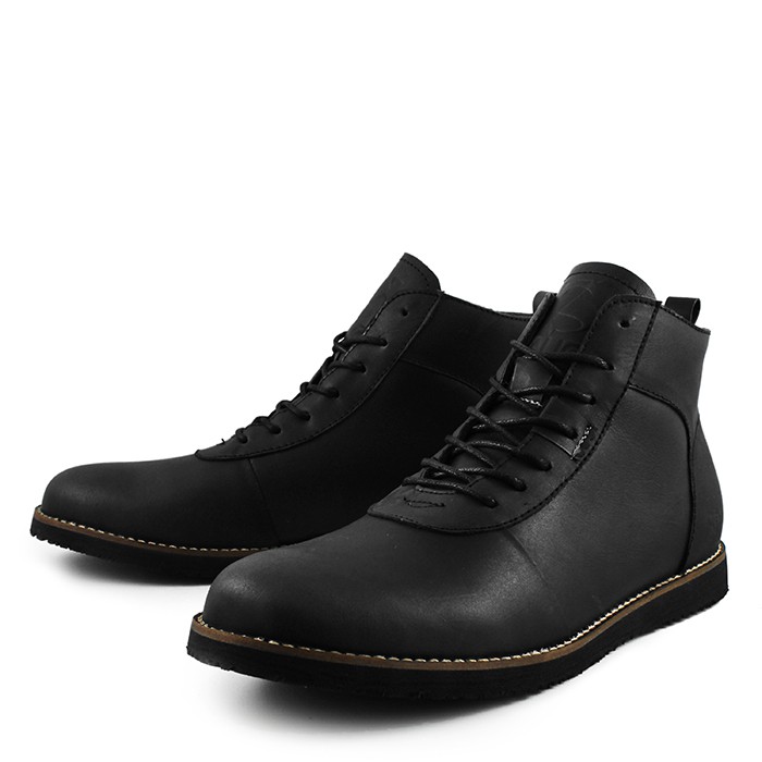 Boots Kulit Asli Sepatu Pria Sauqi Hitam Boots Work NVM High Quality