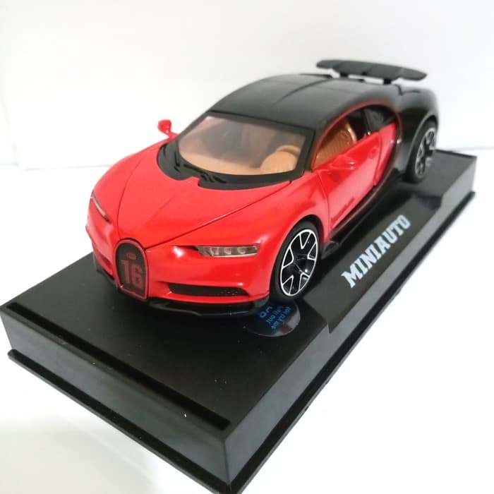 Diecast Miniatur Mobil Sport Bugatti Chiron Merah