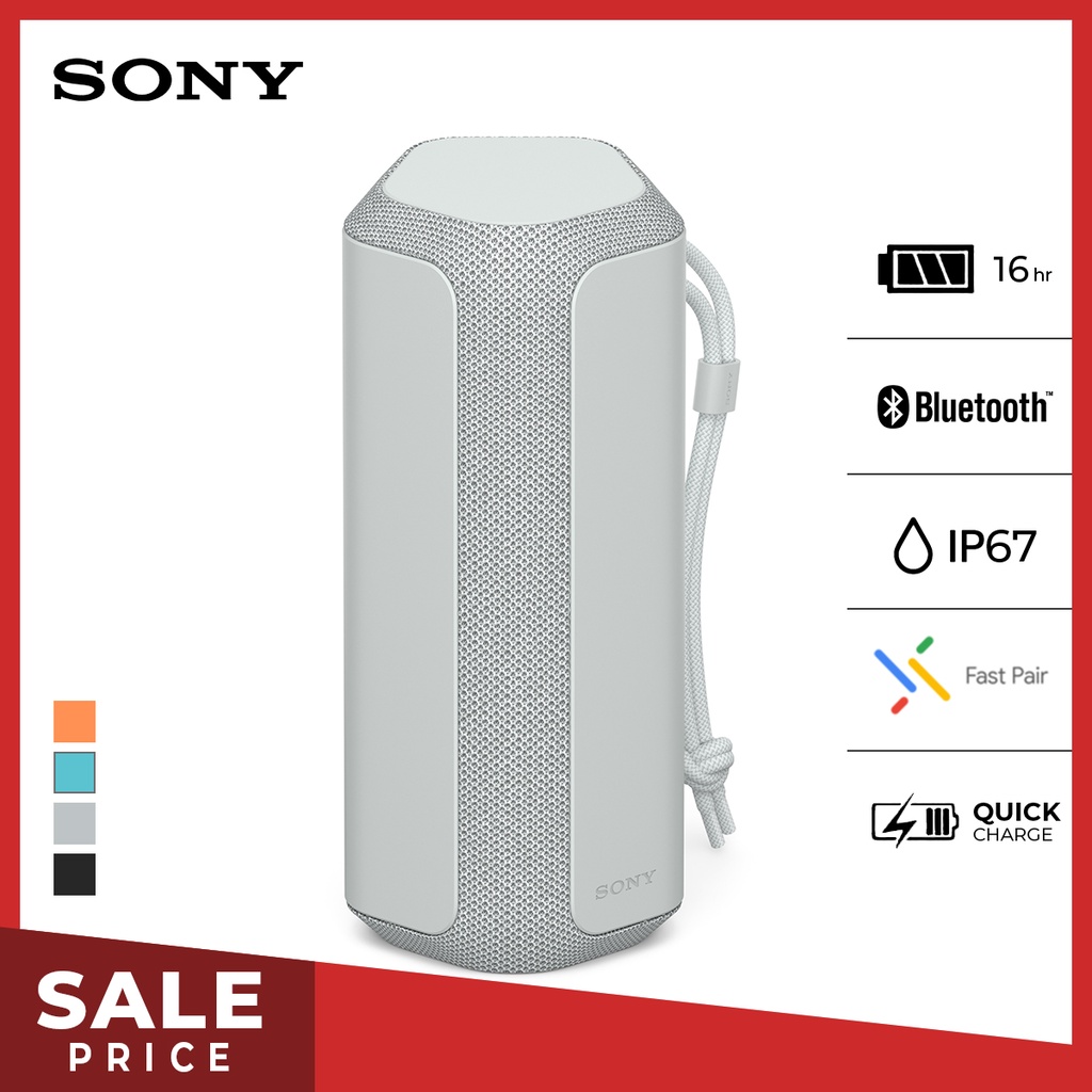 Speaker Sony SRS-XE200 X-Series Speaker Bluetooth Mega Bass Battery Up to 16h For Android &amp; IOS - Grey Portable Wireless Speaker