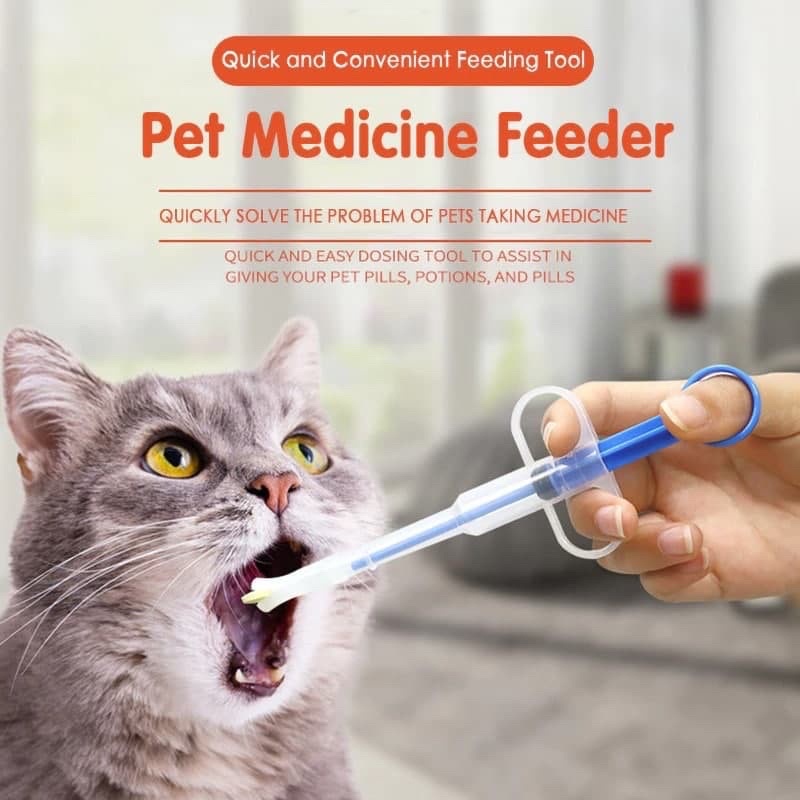 PELONTAR PIL OBAT KUCING ANJING - ALAT BANTU MINUM OBAT KUCING ANJING - FEEDING KIT