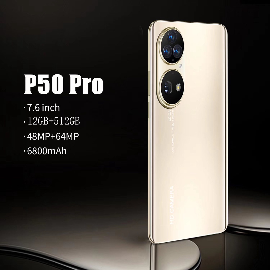 【Produk Baru HP】Ponsel Pintar Baru P50 Pro 7,6 inci HD Kamera Ponsel Android RAM 12GB + ROM 512GB Siswa Belajar Ponsel dual card dual standby gaming phone hp murah Baru Asli Smartphone