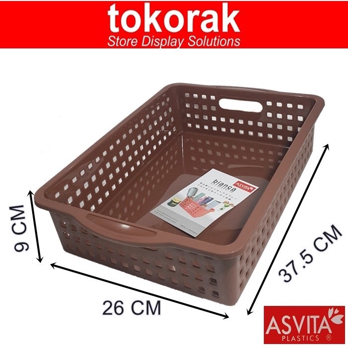 ASVITA KERANJANG BIANCA BK-186- STORAGE BASKET KERANJANG PLASTIK SEGI