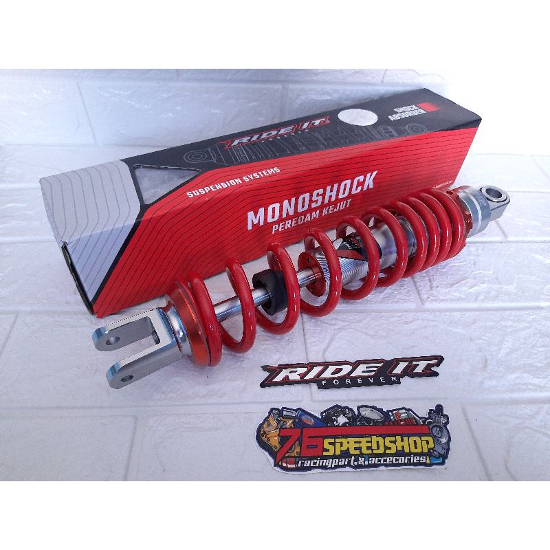 shockbreaker belakang non tabung merk Ride it 86 warna red