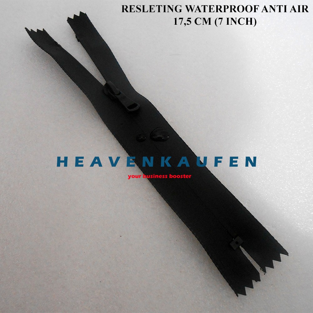 Resleting Zipper Waterproof Anti Air Panjang 17,5 cm Atau 7 inch Warna Hitam