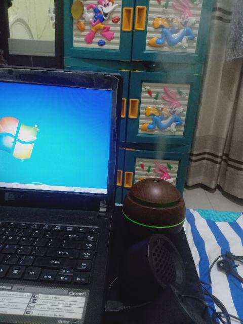 Air Humidifier Essential Oil Diffuser Aroma Terapi Motif Kayu Bonus 1 Botol Oil