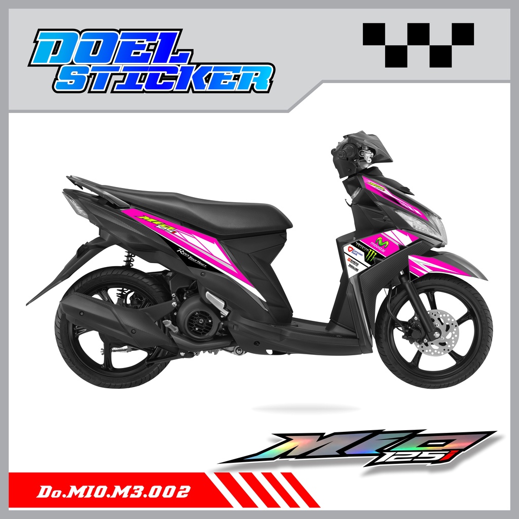 Sticker Striping Mio M3 , Mio Z , Mio 125 List Variasi Hologram pelangi,Crome Doel 002