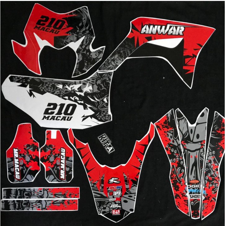 Decal CRF 150 L Stiker Crf 150 L Supermoto Dekal Sticker Striping CRF 150 L Merah Putih Pink