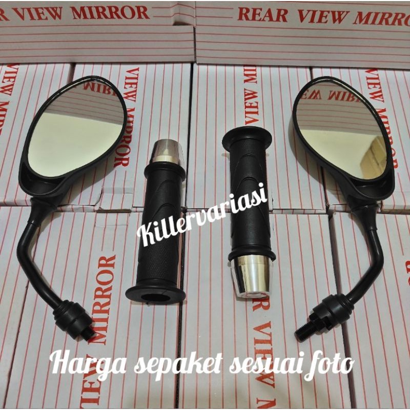 murah promo paket spion X1 125 + handgrip standar + Jalu stang chrome  beat Vario Scoopy Supra Verza cb 150 Mio Vixion aerox Mio j Xeon dll