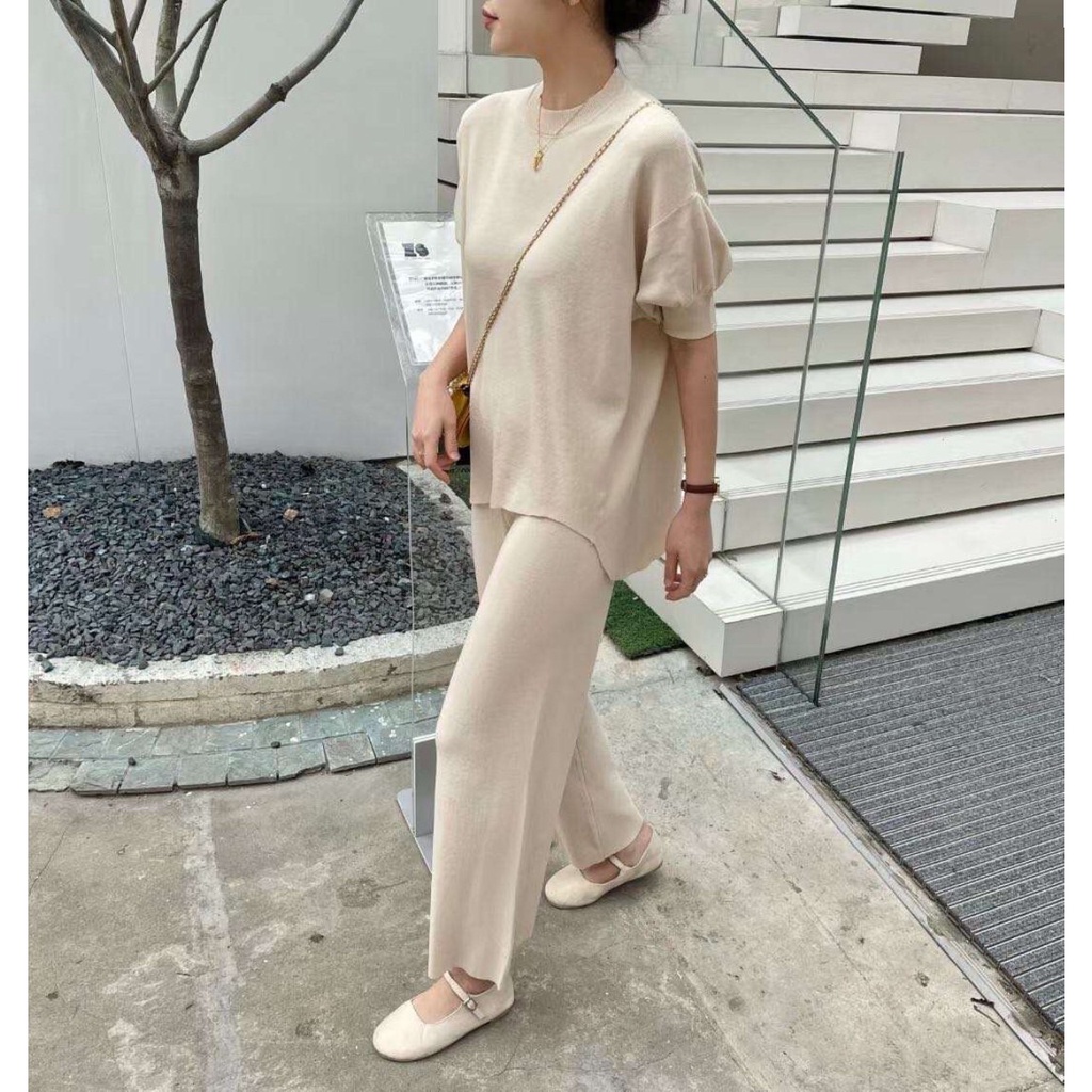 [FG] Curvy Knit Set Oversize Top & Pants SET6592-5