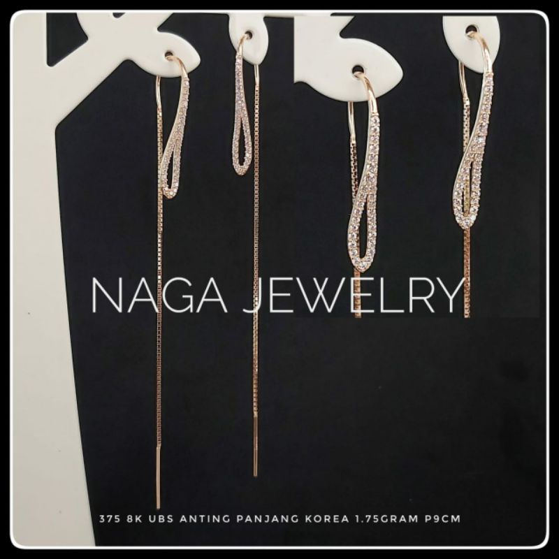 ANTING KOREA PANJANG EMAS SETENGAH TUA KADAR 375