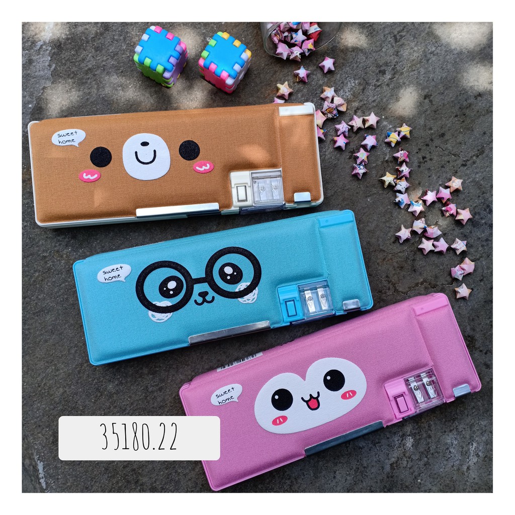

tempat pensil magnet anak / pencil case / tempat pensil magnet import karakter wajah lucu