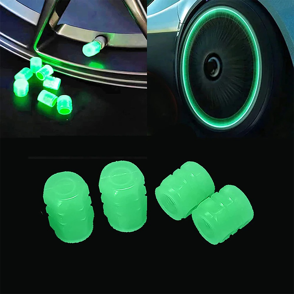 [BISA COD] Tutup Pentil Roda Ban Mobil Motor Sepeda Glow In The Dark Glowing NEON