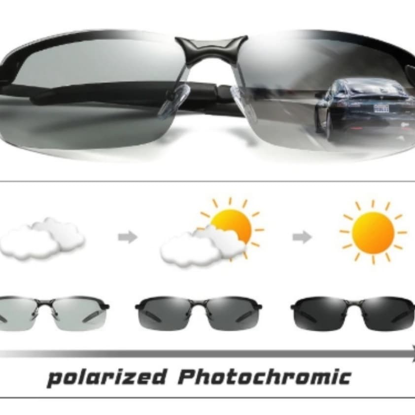 Kacamata Anti Silau Siang &amp; Malam Photocromic &amp; Polarized Sunglasses