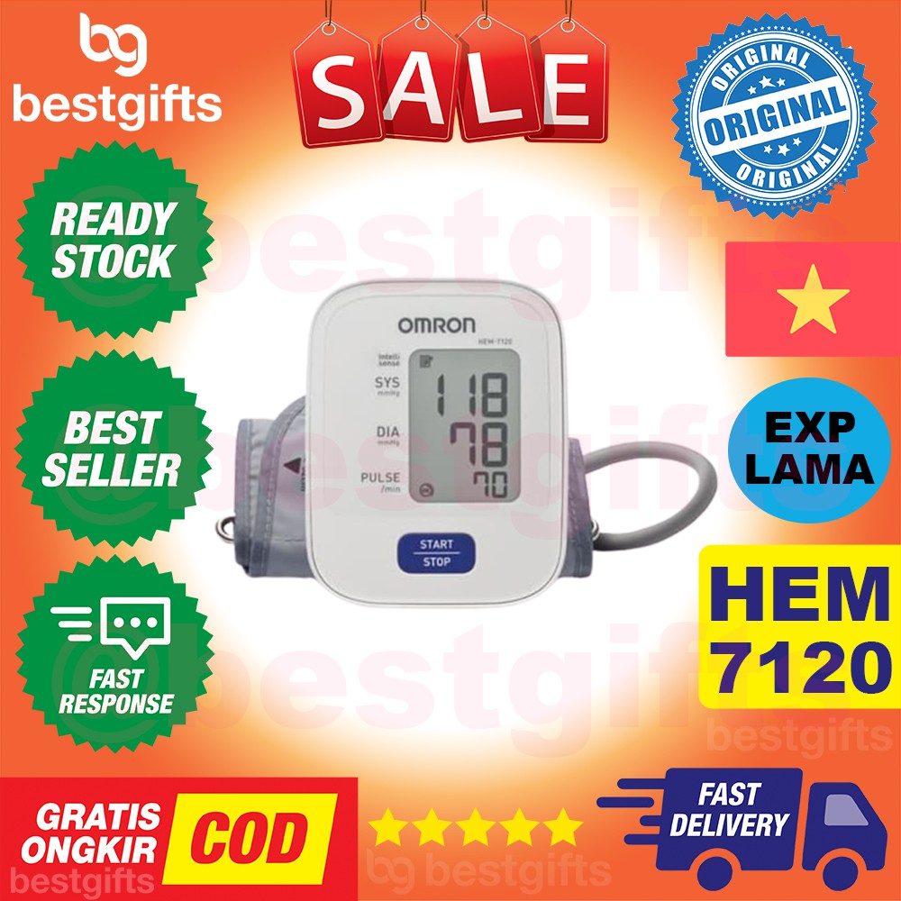 OMRON AUTOMATIC BLOOD PRESSURE MONITOR TEKANAN DARAH ALAT TENSIMETER HIPERTENSI TENSI METER HEM 7120