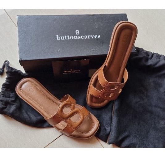 Preloved Kefi Sandal Buttonscarves - BROWN 39