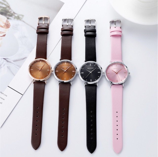 Jam Tangan Wanita Jims Honey Promo 8123 Women Watch Jimshoney -  Jam Kulit Antiair Murah -  Jam Analog Cewek Fashion Jam Strap Kulit Free Box