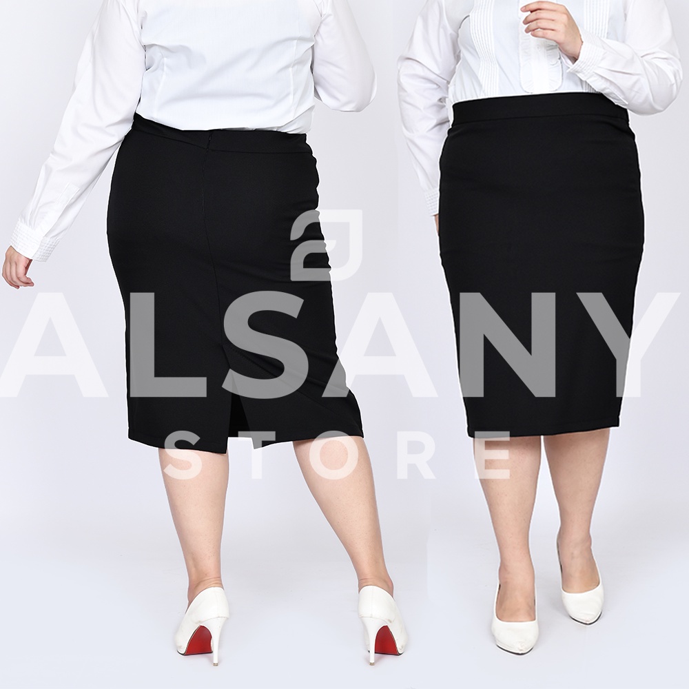 Rok Span Hitam 7 8 wanita Jumbo Rok Span Sebetis Jumbo Kekinian Rok Sepan 7 8 Wanita Kantor