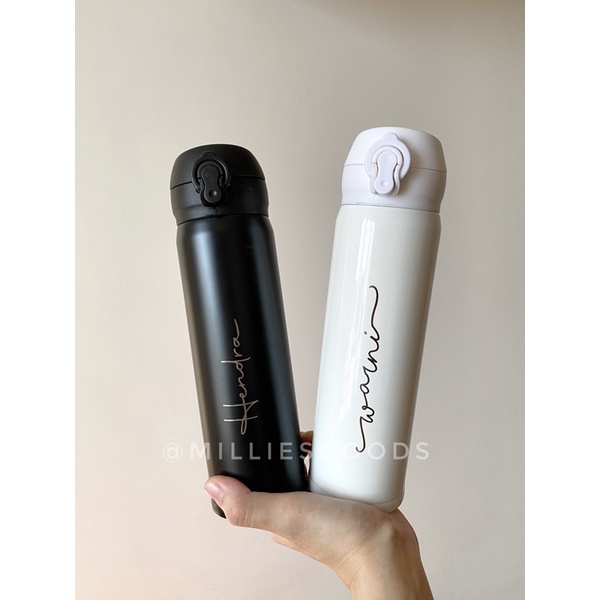 Tumbler Custom Laser GRAFIR - [[Harga SATUAN]] kado unik cocok untuk kado / couple - botol termos - FREE CUSTOM NAMA - tumbler LED, sakura, niagara, peas tumbler, tumbler sport, tumbler bowling - botol minum-Lockit
