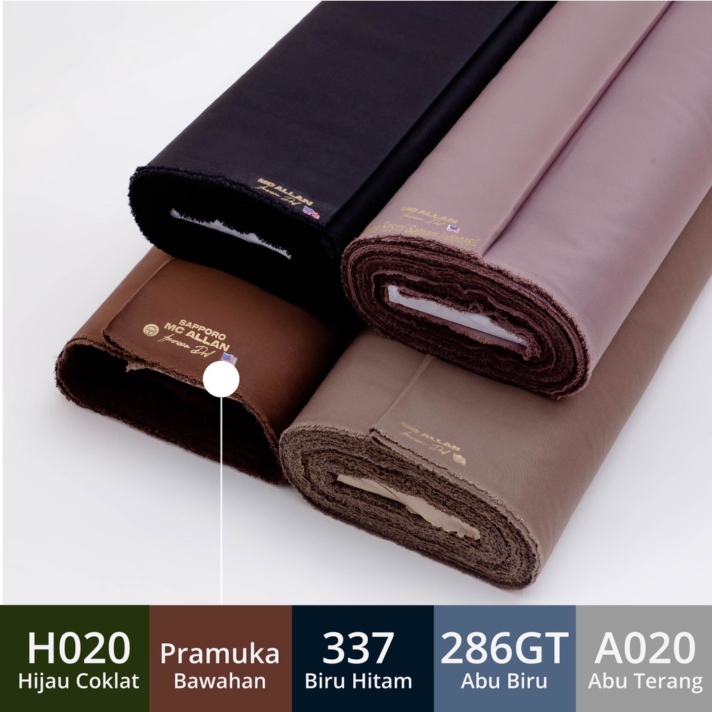 Kain American Drill Sapporo McAllan - Bahan Seragam Lapangan / PDL 1 Meter High Quality (Coklat, Hij