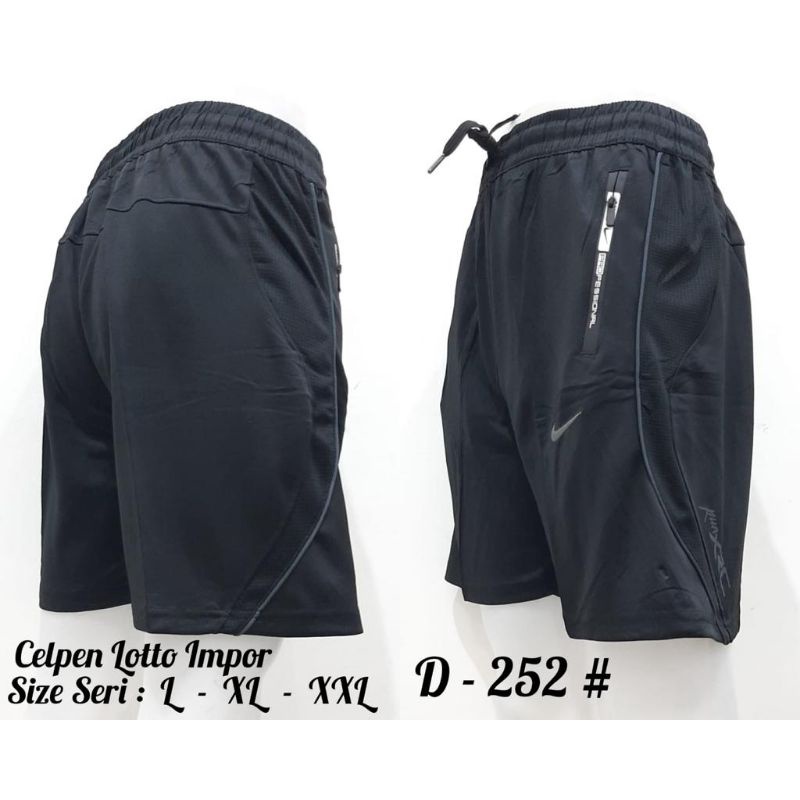 Celana micro pendek running import hitam/ celana olahraga GO motif 7