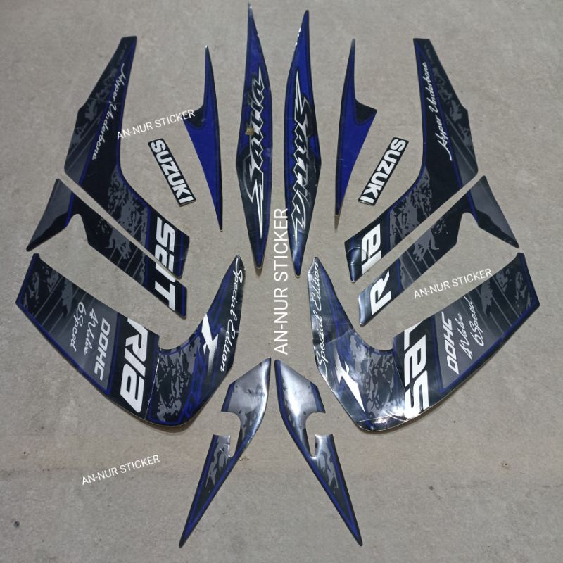 sticker striping satria Fu 2012 hitam biru spesial edition Hyper Underbone
