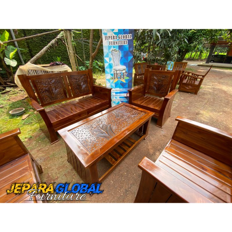 kursi Tamu minimalis Jati lengkung tebok (kursi Jati,kursi sofa ukir,kursi tamu murah,kursi )