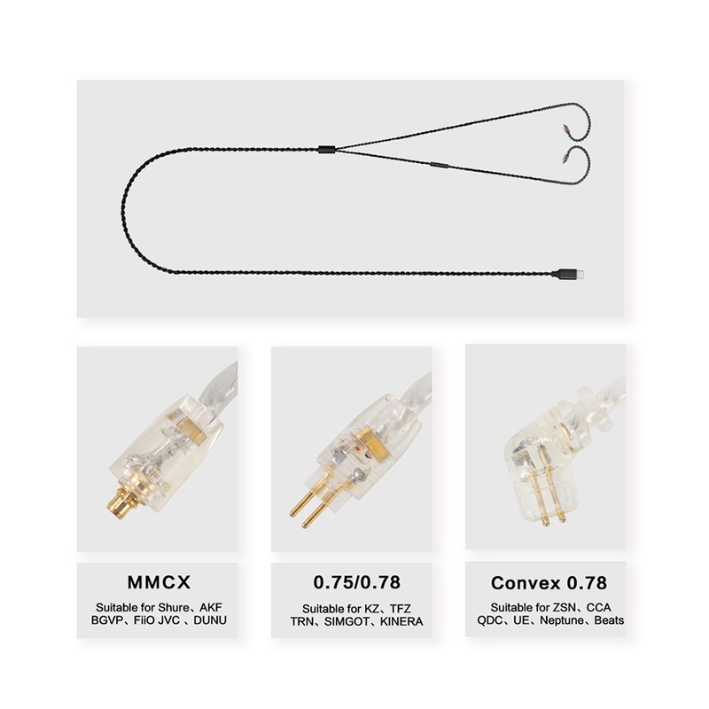 JCALLY LT4 Lightning Upgrade Cable 4 strands 5N oxygen-free copper OFC Kabel Lightning Kabel Lightning to Jack Audio 3.5mm Ligthning wire for iOS TRN MT1 KZ EDX ZST ZSN PRO CCA CRA AZ09 QKZ AK6 Pro TRN MT1