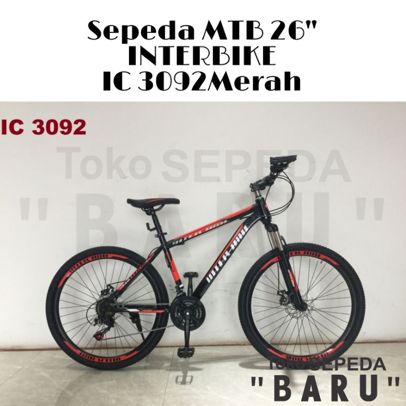 TB - Sepeda MTB INTERBIKE IC 3092 Ukuran 26 Inch-Merah