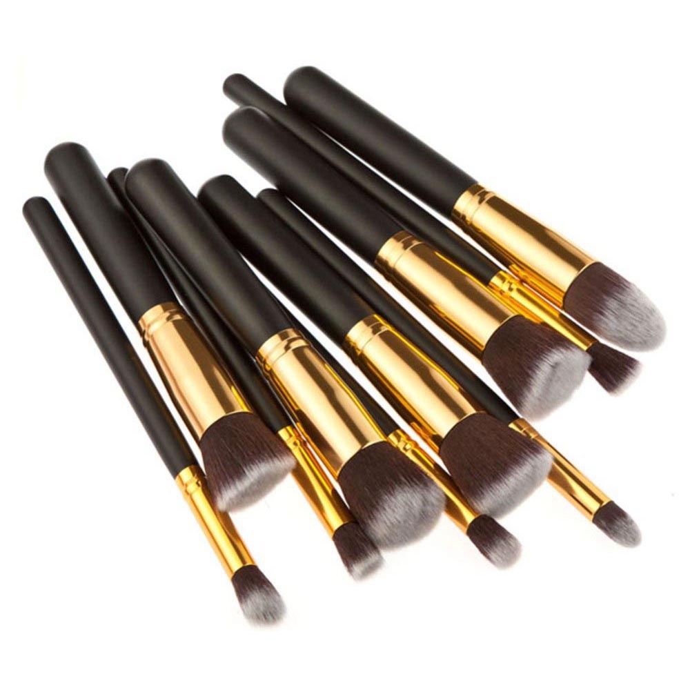 Biutte.co Kuas Make Up Wajah 10 PCS - MAG5167 - Black Gold