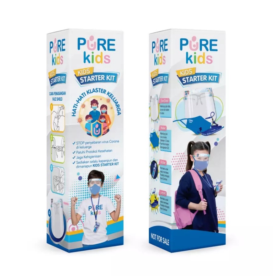 Pure Kids Starter Kit New Normal - Face Shield Masker Lanyard Anak