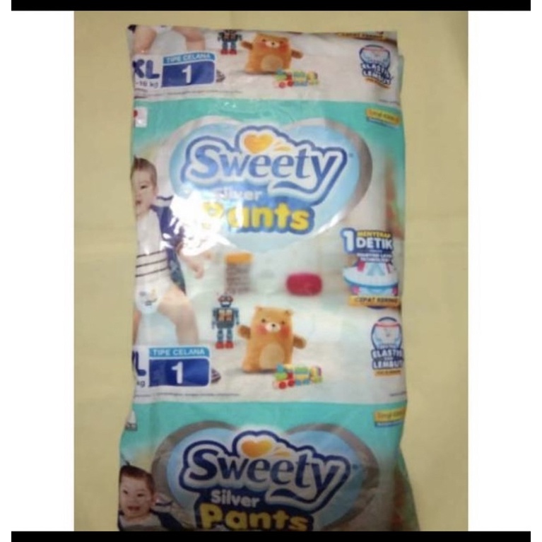 Sweety size XL silver pants isi 6 pcs renceng renteng popok